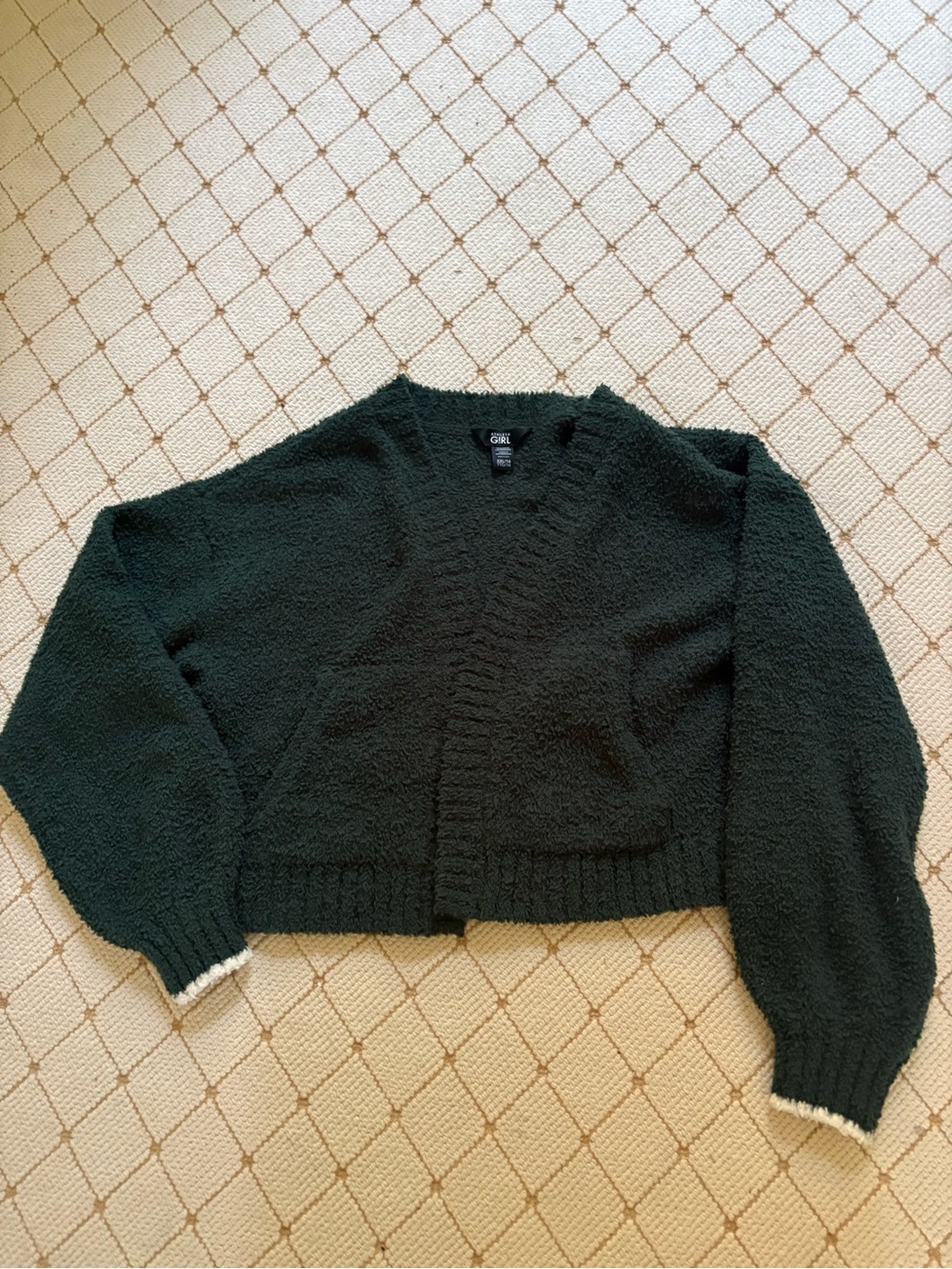 Athleta Girl Cozy Dark Green Cardigan Sweater
